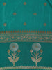 Turquoise Green Floral Woven Banarasi Silk Saree - Diadem