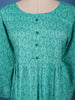Turquoise Green with Ikat-Inspired Print Rayon Kurti - Diadem