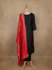 Black  Floral Designed Silk Salwar Suit