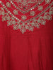 Deep Red Floral Embroidered Cotton Salwar Suit - Diadem
