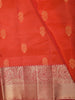 Vermilion Orange Floral Butta Zari Woven Design Pure Kanchipuram Silk Saree with Contrast Zari Border