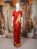 Vermilion Red Abstract Zari Woven Design Pure Kanchipuram Silk Saree with Matching Zari Border
