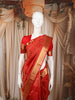 Vermilion Red Abstract Zari Woven Design Pure Kanchipuram Silk Saree with Matching Zari Border
