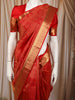 Vermilion Red Abstract Zari Woven Design Pure Kanchipuram Silk Saree with Matching Zari Border