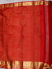 Vermilion Red Abstract Zari Woven Design Pure Kanchipuram Silk Saree with Matching Zari Border