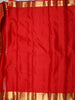 Vermilion Red Abstract Zari Woven Design Pure Kanchipuram Silk Saree with Matching Zari Border