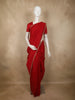 Vermilion Red Butta Embroidered Design Tussar Saree with Floral Border