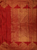 Vermilion Red Butta Zari Woven Design Pure Kanchipuram Silk Saree with Peacock Zari Border