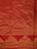 Vermilion Red Butta Zari Woven Design Pure Kanchipuram Silk Saree with Peacock Zari Border