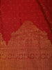 Vermilion Red Butta Zari Woven Design Pure Kanchipuram Silk Saree with Peacock Zari Border