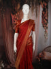 Vermilion Red Butta Zari Woven Design Pure Kanchipuram Silk Saree with Peacock Zari Border
