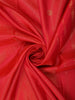 Vermilion Red Floral Butta Woven Design Pure Kanchipuram Silk Saree with Peacock Zari Border