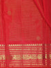 Vermilion Red Floral Butta Woven Design Pure Kanchipuram Silk Saree with Peacock Zari Border