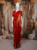 Vermilion Red Floral Butta Zari Woven Design Pure Kanchipuram Silk Saree with Matching Zari Border