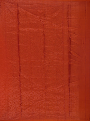 Vermilion Red Floral Design Zari Woven Soft Silk Saree - Diadem