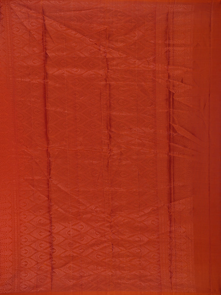 Vermilion Red Floral Design Zari Woven Soft Silk Saree - Diadem