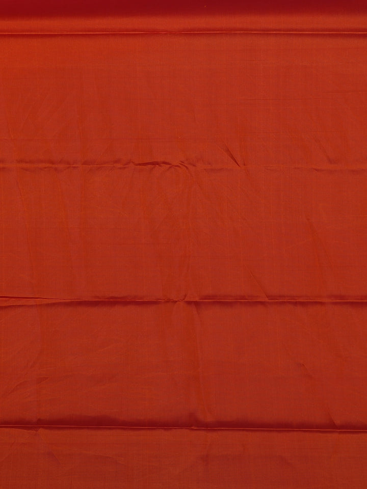 Vermilion Red Floral Design Zari Woven Soft Silk Saree - Diadem