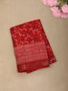 Vermilion Red Floral Vine Printed Design Mixed Cotton Casual Wear Saree
