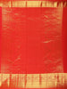 Vermilion Red Floral Zari Woven Design Pure Kanchipuram Silk Saree with Gold Zari Border