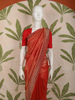 Vermilion Red Floral Zari Woven and Stone Embellished Design Pure Banarasi Silk Fancy Saree with Designer Border