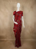 Vermilion Red Floral and Striped Zari Woven Design Tussar Saree