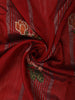 Vermilion Red Floral and Striped Zari Woven Design Tussar Saree