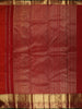 Vermilion Red Paisley Zari Woven Design Pure Kanchipuram Silk Saree with Contrast Paisley Zari Border