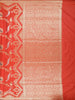 Vermillion Red Floral Zari Woven Design Pure Banarasi Silk Saree with Designer Border