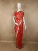 Vermillion Red Floral Zari Woven Design Pure Banarasi Silk Saree with Designer Border