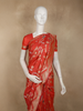 Vermillion Red Floral Zari Woven Design Pure Banarasi Silk Saree with Designer Border