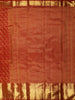 Vermillion Red Floral Zari Woven Design Pure Kanchipuram Silk Saree with Zari Border