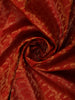 Vermillion Red Floral Zari Woven Design Pure Kanchipuram Silk Saree with Zari Border