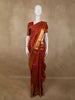 Vermillion Red Floral Zari Woven Design Pure Kanchipuram Silk Saree with Zari Border