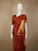 Vermillion Red Floral Zari Woven Design Pure Kanchipuram Silk Saree with Zari Border