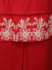 Vibrant Cherry Red Floral Thread Embroidered Design Cotton Co-ord Set