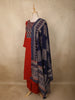 Vibrant Crimson Red Ajrakh Printed Design Cotton Palazzo Suit with Dupatta