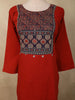 Vibrant Crimson Red Ajrakh Printed Design Cotton Palazzo Suit with Dupatta