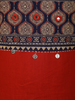 Vibrant Crimson Red Ajrakh Printed Design Cotton Palazzo Suit with Dupatta