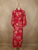 Vibrant Hot Pink Floral Printed Design Cotton Palazzo Suit
