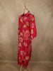 Vibrant Hot Pink Floral Printed Design Cotton Palazzo Suit