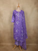 Vibrant Lavender Purple Bandhani Printed Design Cotton Straight Cut Salwar Suit