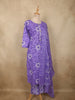 Vibrant Lavender Purple Bandhani Printed Design Cotton Straight Cut Salwar Suit