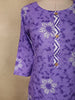 Vibrant Lavender Purple Bandhani Printed Design Cotton Straight Cut Salwar Suit