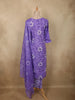 Vibrant Lavender Purple Bandhani Printed Design Cotton Straight Cut Salwar Suit