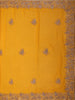 Vibrant Marigold Orange Floral Zari Embroidered and Stone Embellished Design Georgette Designer Saree