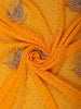 Vibrant Marigold Orange Floral Zari Embroidered and Stone Embellished Design Georgette Designer Saree