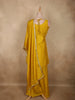 Vibrant Marigold Yellow Floral Sequins and Beads Embroidered Design Georgette Palazzo Suit with Dupatta