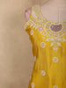 Vibrant Marigold Yellow Floral Sequins and Beads Embroidered Design Georgette Palazzo Suit with Dupatta