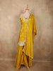 Vibrant Marigold Yellow Floral Sequins and Beads Embroidered Design Georgette Palazzo Suit with Dupatta