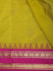 Vibrant Mustard Green Butta Zari Woven Design Pure Kanchipuram Silk Saree with Contrast Zari Border